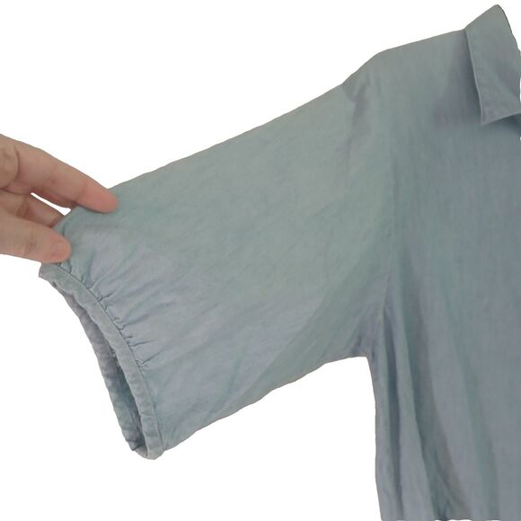 Classic Blues by Wrangler 100% Cotton Top Women's Large Blue Denim Zip Up - Picture 8 of 14